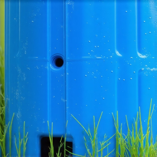 Priprema plavog plastičnog bureta za kompostiranje Bušenje rupa na buretu za kompost radi bolje ventilacije i bržeg razlaganja