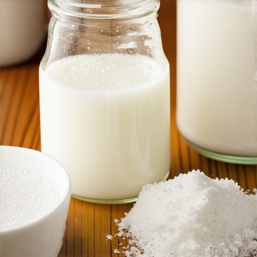 Sastojci za prirodni omeksivac: sirce, soda bikarbona i staklena posuda na drvenom stolu