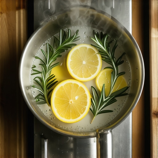 Limun i ruzmarin u šerpi na šporetu za prirodno osvežavanje vazduha