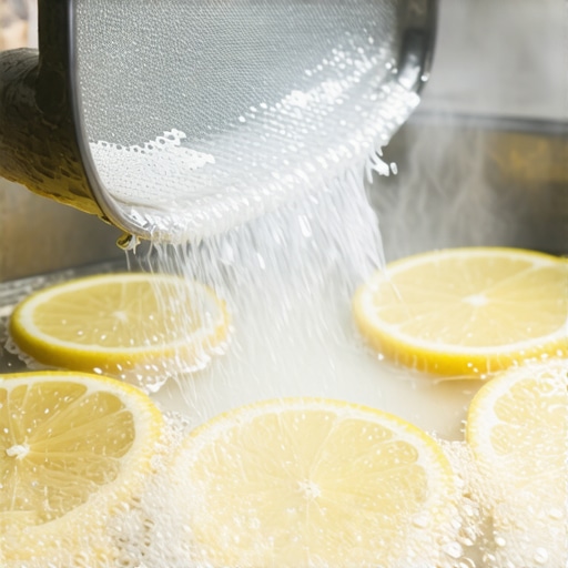 Filter aspiratora u ključaloj vodi sa limunom