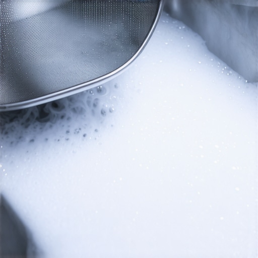 Čišćenje metalnog filtera aspiratora u plehu sa vrelom vodom i sodom bikarbonom