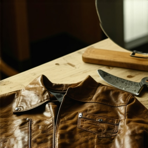 Rezanje traka kože za izradu okvira ogledala u radionici