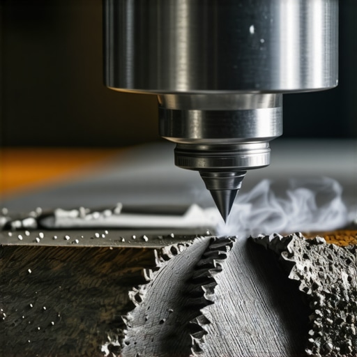 Krupni plan burgije koja seče metal uz korišćenje ulja za hlađenje i spiralne strugotine.