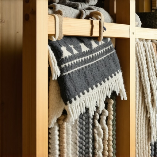 Drveni okvir napunjen starom odećom za zvučnu izolaciju