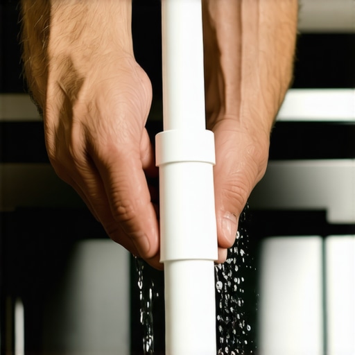 Osoba rukama popravlja plasticni odvod ispod sudopere bez alata