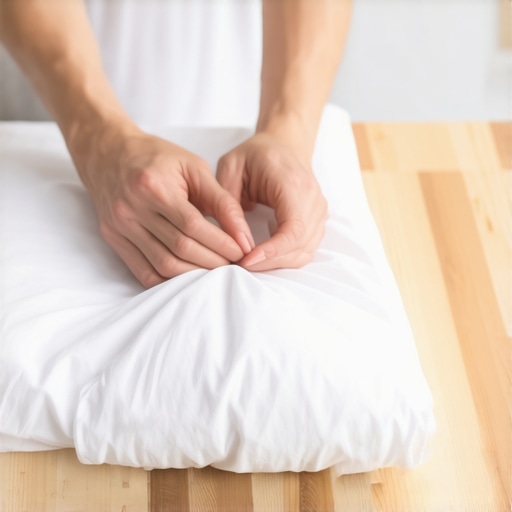 Detaljan prikaz slaganja čaršava u jastučnicu radi uštede prostora