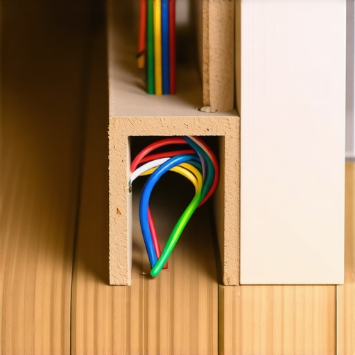 Detaljan prikaz kanala za kablove unutar podne lajsne