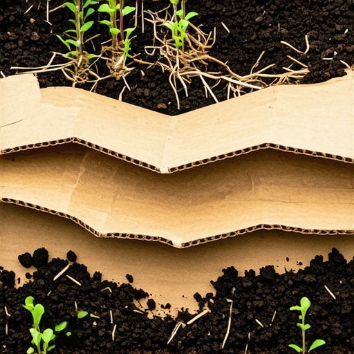 Slojevi bašte bez kopanja Prikaz slojeva kartona i komposta u no-dig bašti