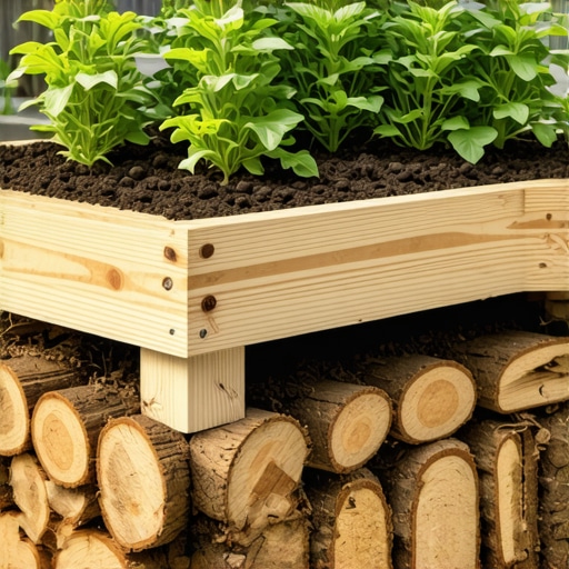 Dijagram drenažnih slojeva za visoku leju uključujući grane, karton i zemlju