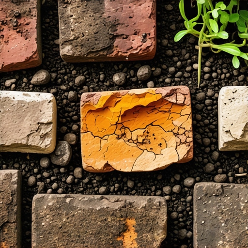 Suvo zidanje cigle za visoku leju Detaljan prikaz naslaganih starih cigala bez upotrebe maltera u bašti