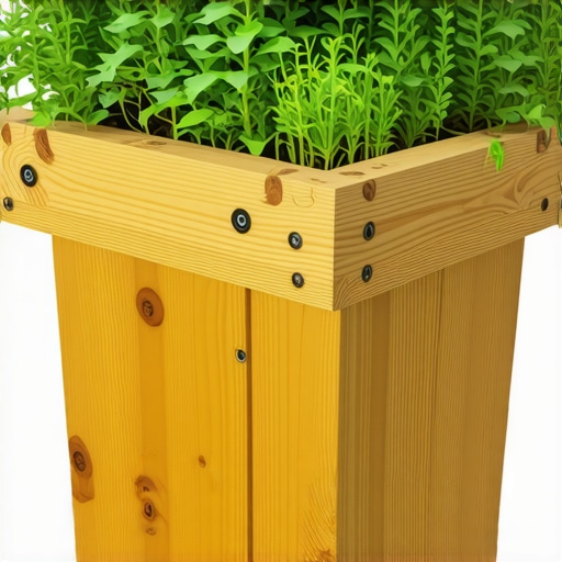 Šematski prikaz konstrukcije drvene žardinjere sa detaljima spojeva i izolacije