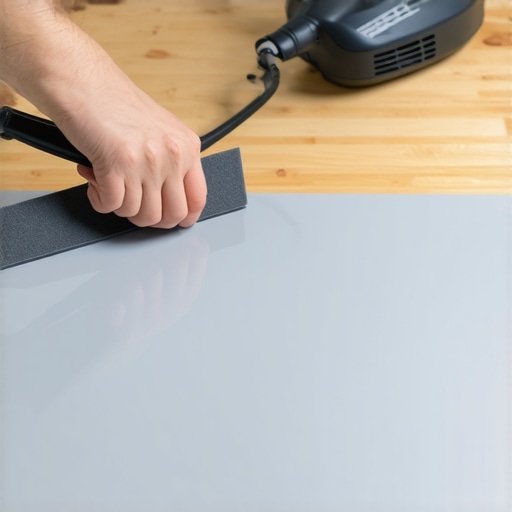 Lepljenje folije na kuhinjske frontove pomoću špahtle sa filcom i fena