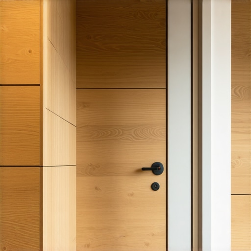 Horizontalne drvene letvice i ogledalo u uskom hodniku za vizuelno proširenje prostora