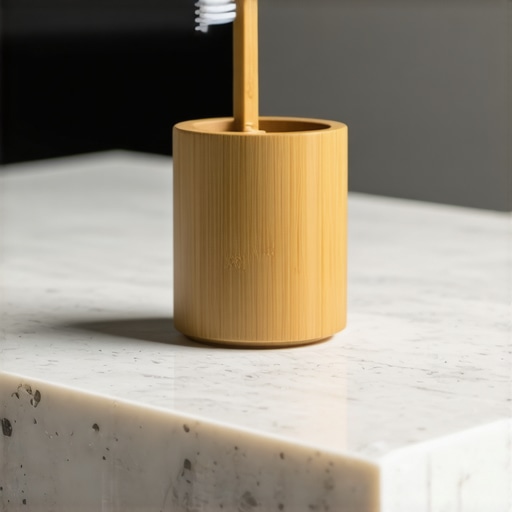 Ručno rađeni držač za četkice od recikliranog bambusa u kupatilu