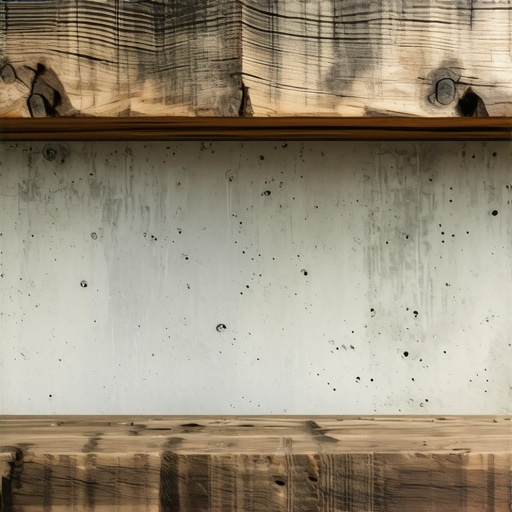 Rustična zidna polica napravljena od autentične stare drvene grede