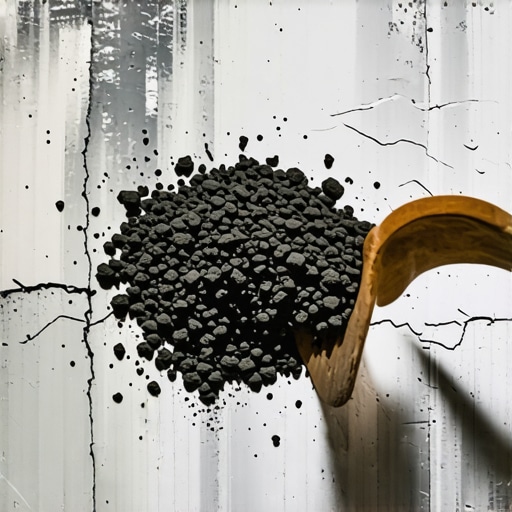 Pesak za mačke posut preko mrlje od ulja u garaži na betonskom podu