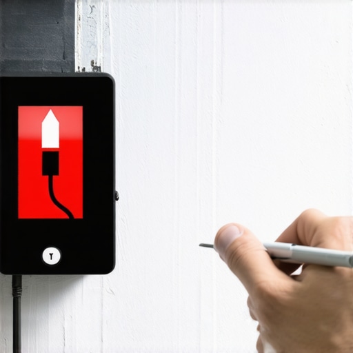 Majstor koristi digitalni detektor za pronalaženje električnih instalacija u zidu pre bušenja