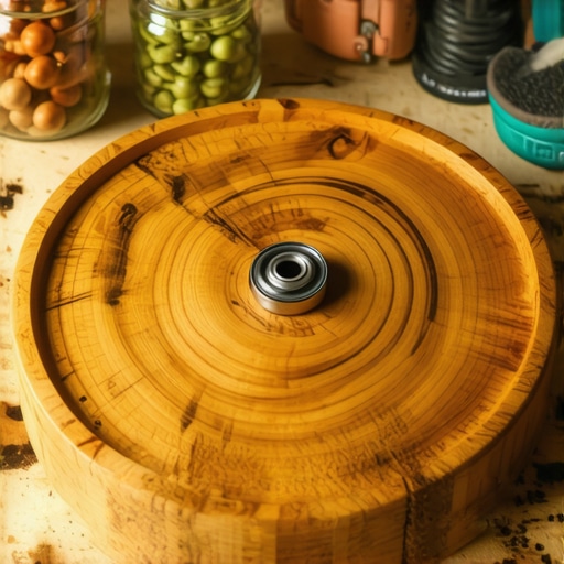 Ručno pravljeno drveno rotirajuće postolje za organizaciju špajza sa vidljivim mehanizmom