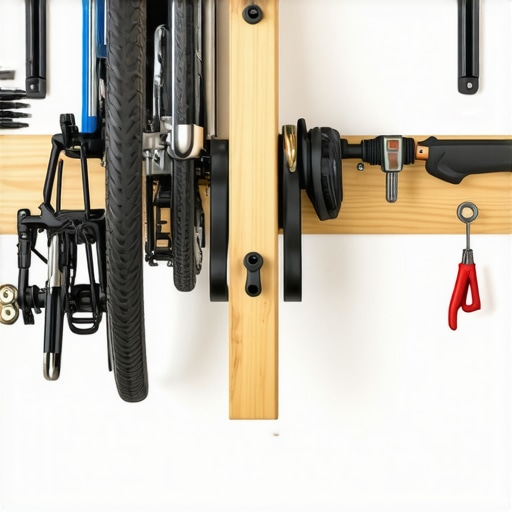 Uradi sam vertikalni nosač za bicikle od drveta Vertikalni drveni stalak za bicikle montiran na zid garaže