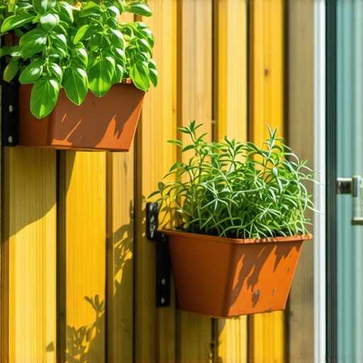 Vertikalna bašta od recikliranog drveta Detaljan prikaz vertikalne bašte od stare ograde na balkonu sa začinskim biljem