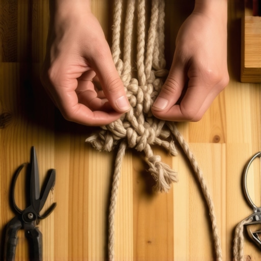 Vodič za makrame čvorove od kanapa Detaljan prikaz vezivanja čvorova od jutinog kanapa za držač saksija