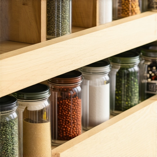 Detaljan prikaz drvenih pregrada za fioku sa začinima izrađenih od bukve