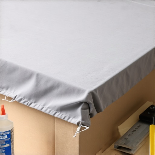 Proces pravljenja kutije za odlaganje od kartona i platna na radnom stolu