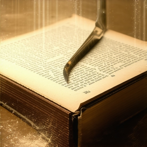 Rezanje stranica stare knjige skalpelom za sakrivanje rutera