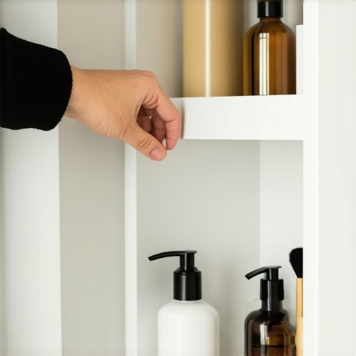 Organizacija kupatila pomoću magnetnih polica na vratima ormarića