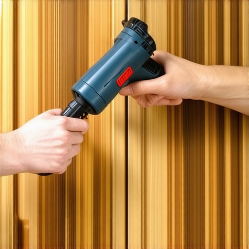 Proces lepljenja samolepljive folije na kuhinjski ormarić pomoću fena