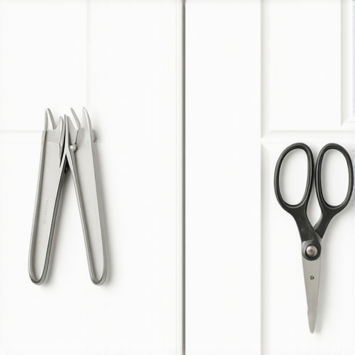Magneti na vratima ormarića drže pincete i makaze
