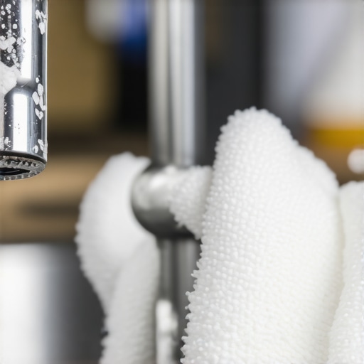 Postupak natapanja česme sirćetom za skidanje naslaga kamenca.