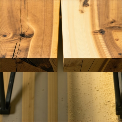 Ručno rađen stočić za kafu od drvenih dasaka i metalnih nogu u radionici